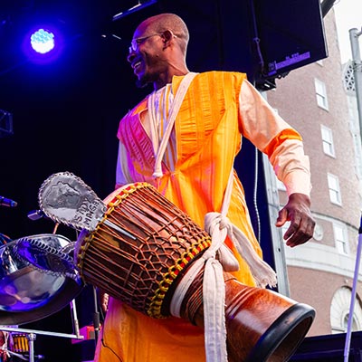 Photo of man playing a percussion instrument