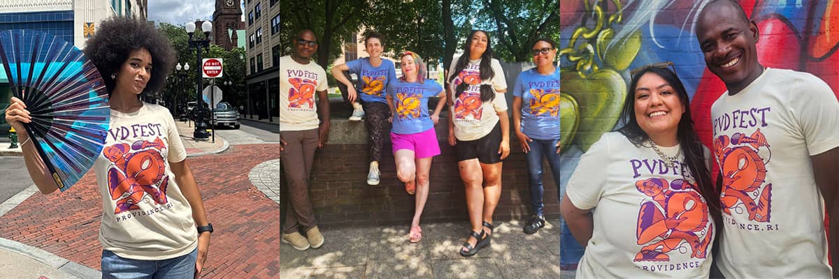 Photos of people wearing PVDFest 2025 Shirts