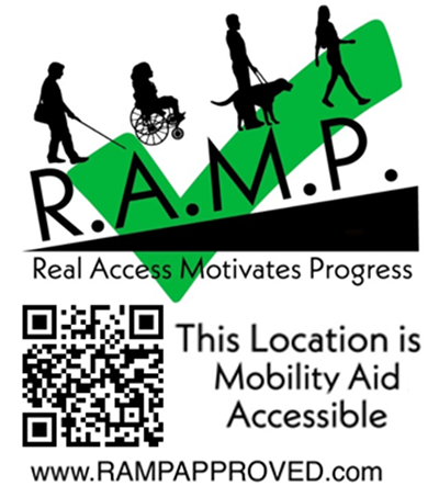 R.A.M.P. Approved - This Location is Mobility Aid Accessible